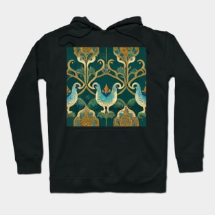 Art Deco design - peacock noir VII Hoodie